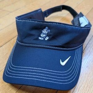 Disney NIKE Mickey Mouse Visor Hat Blue Golf Dri-Fit Swoosh NWOT parks logo